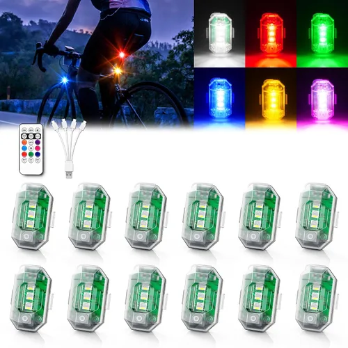 Miniatura 9 de Luces estroboscópicas LED inalámbricas con control remoto, alto brillo, 8 colores, luces anticolisión, impermeables, luces de advertencia