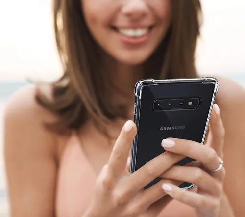Miniatura 8 de KIOMY Funda transparente para Samsung Galaxy S10+ / S10 Plus, esquinas de bolsa de aire, a prueba de golpes, funda protectora para teléfono, diseño