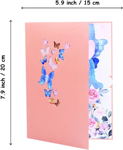 Miniatura 8 de ROBBEAR Tarjeta emergente, tarjeta de felicitación 3D de mariposa y flor con sobre para cualquier ocasión, cumpleaños, día de la madre, aniversario