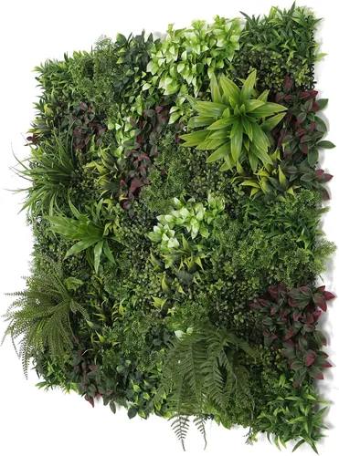 Miniatura 6 de ULAND Paneles de pared de plantas artificiales, 1 pieza de 40 x 40 pulgadas, decoración de fondo de pared de césped verde, hojas de hiedra