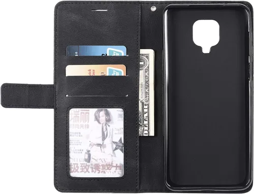 Miniatura 6 de Funda de cuero tipo cartera para Xiaomi Redmi Note 9 pro/Note 9s/Note 9pro Max, funda de poliuretano con tapa y ranuras de crédito, funda plegable