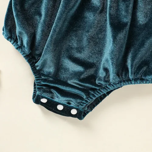 Miniatura 48 de GRNSHTS Ropa de primer cumpleaños para niña de terciopelo de un año de edad, mameluco de manga larga + diadema, 2 piezas de trajes de pastel