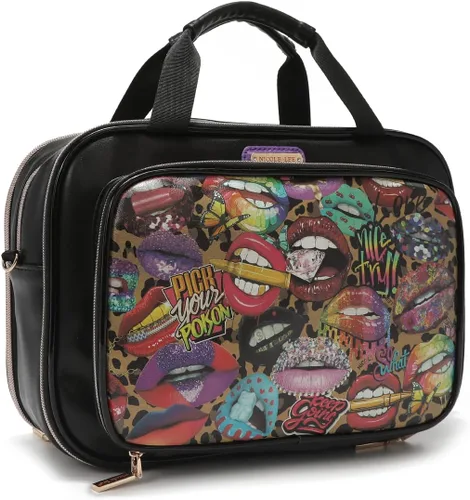 Miniatura 4 de Nicole Lee Bolsa de maquillaje cosmética para mujer, bolsa de viaje con 5 compartimentos (todas las emociones)