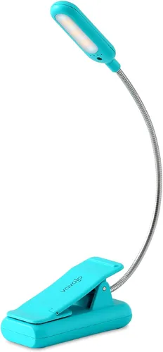 VAVOFO Luz de libro con clip para cama para niños, 7 luces LED de lectura con 9 niveles de luz blanca cálida fría luz de día, lámpara de cuidado de