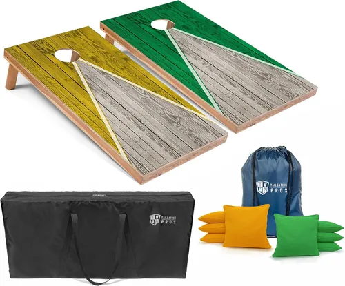 Miniatura 70 de Tailgating Pros Juego de tablero de Cornhole ligero con diseño piramidal con bolsas de frijoles y estuche de transporte, juego de cornhole