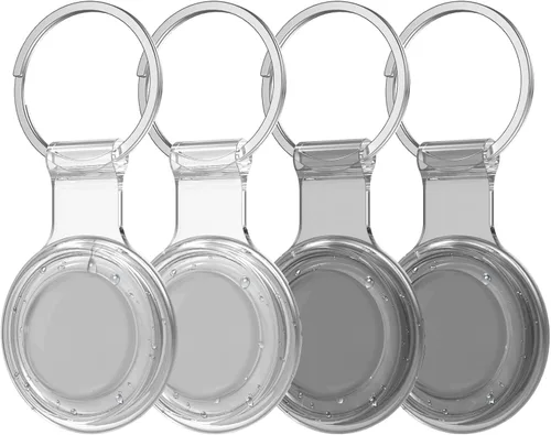 Miniatura 24 de Paquete de 4 llaveros compatibles con AirTag para AirTag de 1ª y 2ª generación, para AirTag de 1ª y 2ª generación, funda para AirTag, rastreador