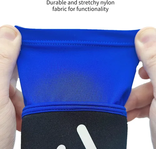 Miniatura 3 de HARTPOR Mangas de brazo de voleibol que pasan las mangas del antebrazo con almohadilla de protección y agujero para el pulgar para los jóvenes, Azul