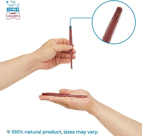 Miniatura 3 de GigaBite Bully Sticks - Golosinas masticables para perros totalmente naturales, sin olor y cuero crudo, masticables de larga duración con alto