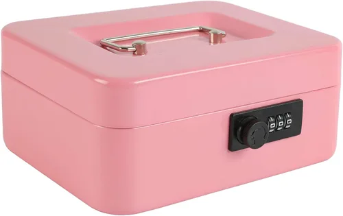 Miniatura 18 de xydled Caja fuerte grande de acero con cerradura con bandeja extraíble para monedas y cerradura de llave, 9.84"x 7.87"x 3.54" pulgadas, azul