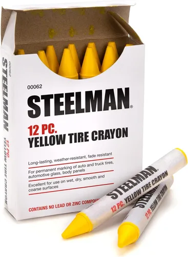 Miniatura 6 de Steelman Crayones de marcado de neumáticos blancos para mecánicos, para marcar daños en neumáticos húmedos y secos, caja de 12