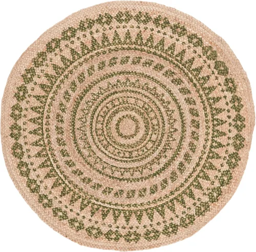 Miniatura 13 de SAFAVIEH Colección Natural Fiber - Alfombra de área redonda de 3 pies, color negro y natural, hecha a mano con mandala boho de yute trenzado, ideal