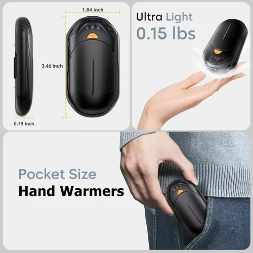 Miniatura 5 de AI Hand Warmers Rechargeable 2 Pack, AI Smart Chips Electric Hand Warmers, 20Hrs Long Safe Heat, Portable Pocket Heater, Gifts for Christmas