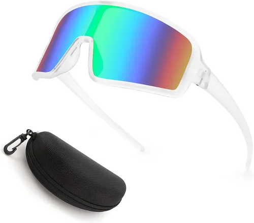 Miniatura 8 de Karsaer Vision - Gafas de sol deportivas para ciclismo, béisbol, softbol, unisex, para adultos, jóvenes, niños y niñas, 8-16 Lentes de espejo azul