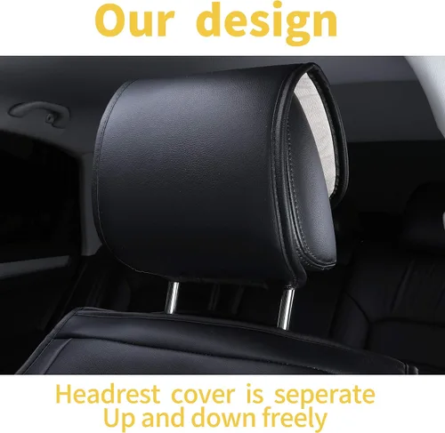 Miniatura 7 de 2 fundas para asiento delantero de automóvil, estilo simple, a prueba de agua, cojín de cuero sintético, ajuste universal para sedán, SUV, camión