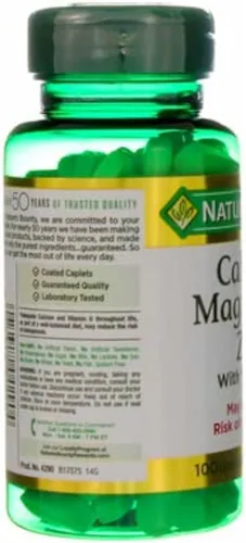 Miniatura 8 de Nature's Bounty Cápsulas de calcio, magnesio y zinc, salud inmunológica y ósea, suplemento diario, 1000 mg de calcio, 400 mg de magnesio, 600 UI