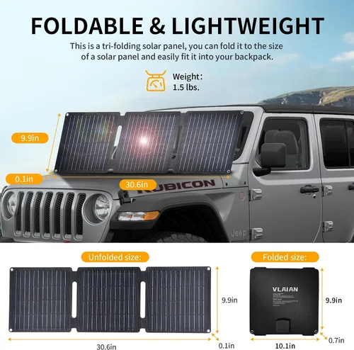 Miniatura 6 de Panel Solar Portátil de 30W, Cargador de Paneles Solares Plegables para Camping, Senderismo, Actividades al Aire Libre, Kit de Panel Solar