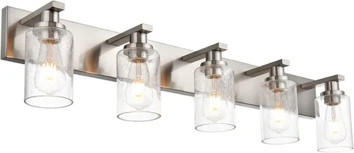 Miniatura 6 de Lámparas de baño con pantallas de vidrio semillado, 6 luces de tocador, montaje en pared, iluminación del hogar para cocina, sobre espejo Brused