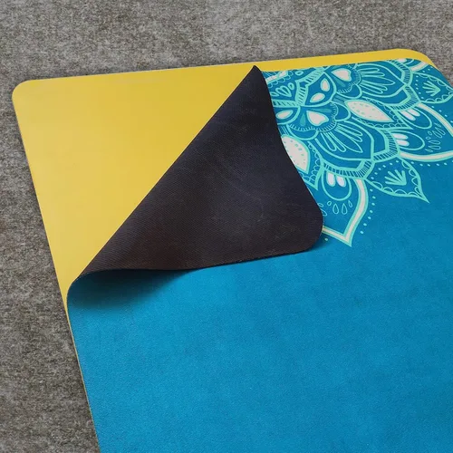 Miniatura 2 de U&M Tapete de yoga antideslizante, tapete de gamuza para ejercicio con bolsa de transporte para yoga, pilates y meditación, estiramiento de suelo