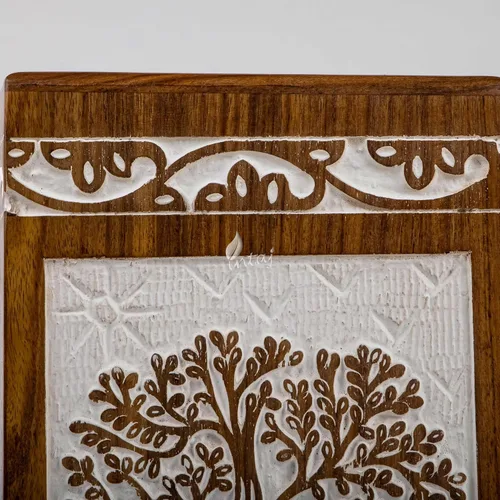 Miniatura 9 de Urna de cremación de madera para cenizas humanas y mascotas, caja de urna pequeña del árbol de la vida y ataúd - Capacidad para 20 pulgadas cúbicas