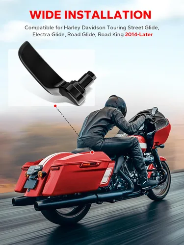 Miniatura 6 de Kit de cierre de alforja Amazicha Acero inoxidable con elevador de bolsa de sillín negro brillante para Harley Davidson Touring Street Glide Electra