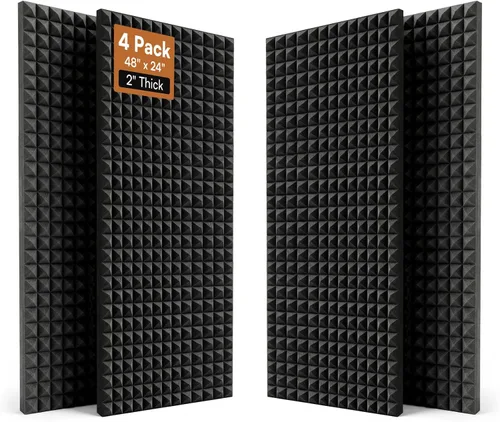 Miniatura 14 de SODOCT - Paquete de 12 paneles acústicos grandes, 47.2 x 23.6 x 0.4 pulgadas, paneles a prueba de sonido para paredes, paneles de absorción de Negro