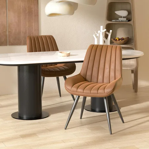 Miniatura 18 de Nalupatio Juego de 2 sillas de comedor modernas, cómodas sillas de comedor con cojines gruesos, sillas laterales tapizadas de tela con patas de Negro