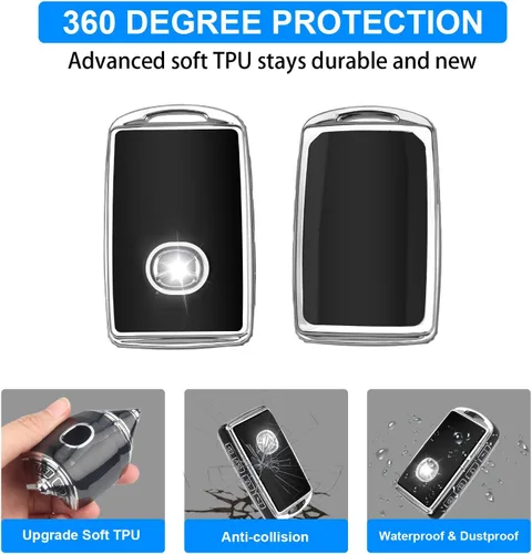 Miniatura 5 de QBUC Funda para llavero Mazda, compatible con Mazda 3, Mazda 6, Mazda 3 Hatchback, Mazda CX5, CX9, CX30 2020-2023 (negro)