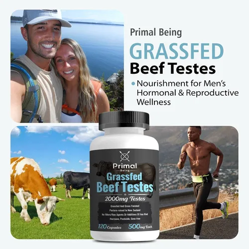 Miniatura 3 de Primal Being Cápsulas de testículos de carne de vacuno alimentados con pasto - Suplemento de órgano de carne de res densa en nutrientes