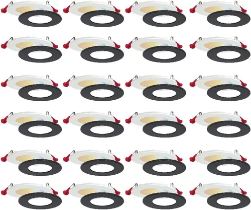 Miniatura 8 de Nadair Paquete de 6 luces LED empotrables ultra delgadas de 4 pulgadas, 9 W, 750 lúmenes, 5 CCT seleccionables en color (27K/ 3K / 35K / 4K / 5K)
