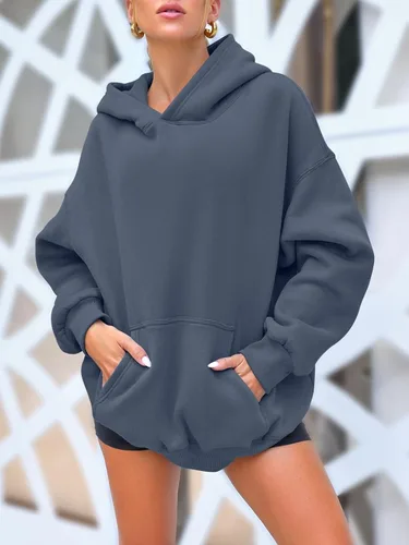 Miniatura 67 de AUTOMET Sudaderas de gran tamaño con capucha de forro polar para mujer, camisas de manga larga, sudaderas con bolsillo para otoño 2025