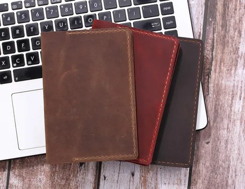 Miniatura 6 de Funda de cuero para cuaderno de bolsillo de 3.5 x 5.5 pulgadas con lazo para bolígrafo, funda de cuero compatible con Rocketbook Notebook