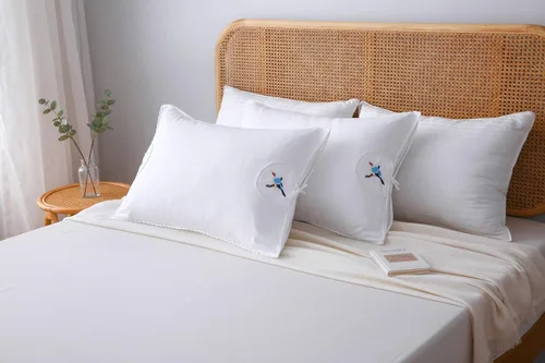 Miniatura 3 de Fundas de almohada bordadas blancas, fundas de almohada de pájaros con encaje, 100% algodón, paquete de 2 unidades, tamaño Queen 30 x 20 pulgadas