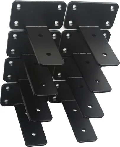 Miniatura 73 de Paquete de 2 - Soportes de estante en L ocultos negros de 4 pulgadas (1/5 pulgada de grosor) Soportes de estante flotante de hierro Soportes
