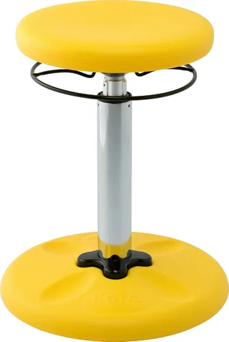 Kore - Silla de altura ajustable, asiento activo para niños, adolescentes: Mejor que una pelota de equilibrio, asientos flexibles para aula. Amarillo