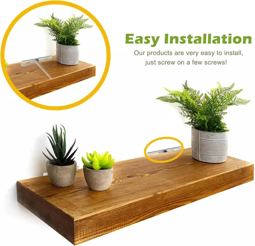 Miniatura 5 de Luomorgo 4 soportes de estante flotantes de 3 pulgadas, soporte de estante negro resistente, soporte de estante ciego oculto, soportes de estante