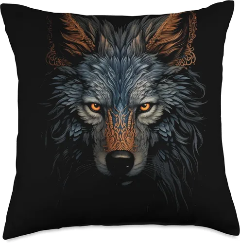 Miniatura 5 de Wolf Lover Wolves Wild Animals Head Wolf Face Wolves Animal Arts - Almohada de 16 x 16 pulgadas, multicolor
