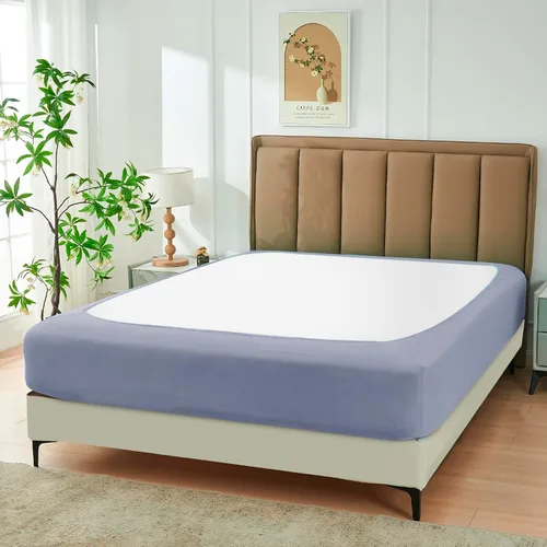 Miniatura 20 de Biscaynebay - Cubierta decorativa para somier tamaño Twin y Twin XL, falda de cama elástica de punto de jersey negro de lujo, envoltura de 4 lados