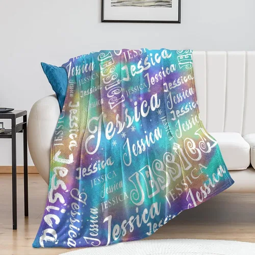 Miniatura 5 de Manta personalizada con nombre para niños, niñas, niños, niñas, manta personalizada con nombre para adultos, hombres y mujeres, mantas de bebé