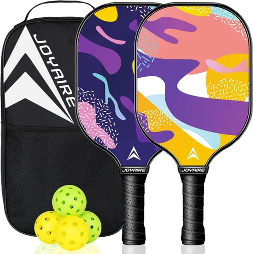 Miniatura 10 de Carbon Fiber Pickleball Paddles Set of 2, USAPA Approved T700 Raw Carbon Face, Lightweight 7.5oz Honeycomb Core Pickle Ball Rackets, High Spin, 2