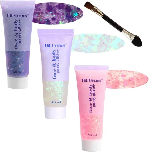 Miniatura 16 de Gel con purpurina para el cuerpo y la cara: Accesorios para conciertos de cantantes, disco, festival, rave, maquillaje con purpurina facial, 150 ml