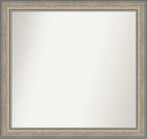 Miniatura 60 de Amanti Art Espejo de baño plateado para sobre fregadero, 28 x 47 pulgadas, espejo rectangular de plata imperial, marco de madera tradicional de gran