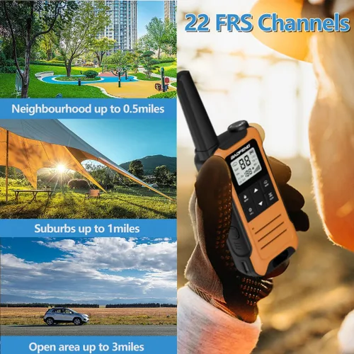 Miniatura 8 de Walkie Talkies de Largo Alcance para Adultos, Walkie Talkie Recargable Baofeng F22 Radio FRS Walky Talky Walkie-Talkie Familiar con Batería de 1400