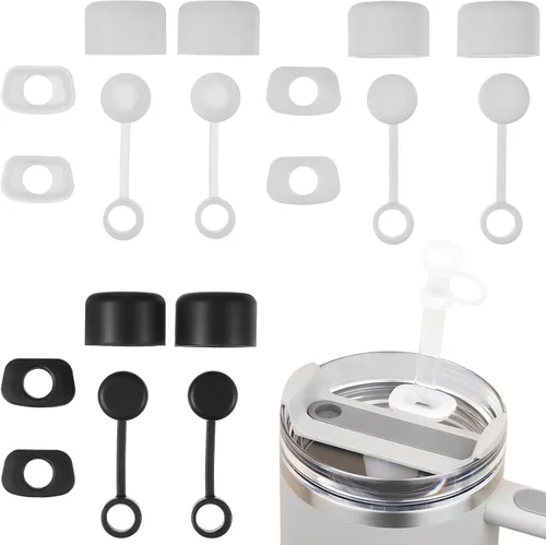 MAGICLULU 6 juegos de tapones de silicona para popotes, tapones antidesbordamiento para vasos, ajuste seguro, accesorios versátiles para vasos,