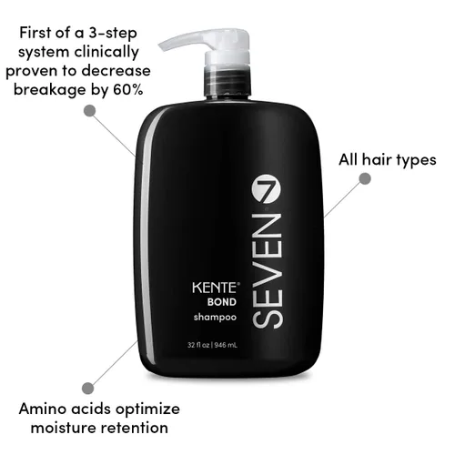 Miniatura 3 de SEVEN Kente Bond Champú reparador, champú fortalecedor para puntas abiertas de cabello dañado, limpieza de construcción de bonos con té verde guar