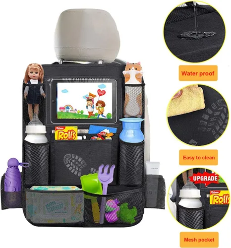 Miniatura 3 de Tianle Organizador de coche para asiento trasero – Organizador de coche premium con soporte de mesa de 10 pulgadas, 9 bolsillos, artículos