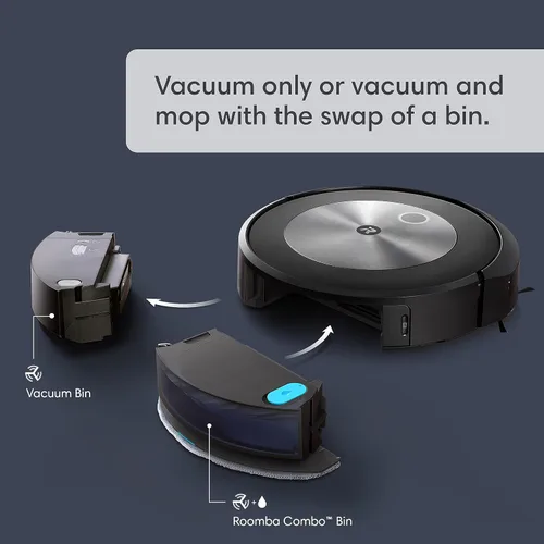 Miniatura 2 de iRobot Roomba Combo j5 Robot aspirador y trapeador con tecnología Dirt Detect, sistema de limpieza de 4 etapas y limpieza habilitada para Alexa