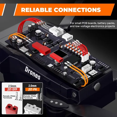 Miniatura 3 de JST-PH Kit de conectores de 0.079 in y JST-SYP de 0.098 in con herramienta de crimpado de trinquete AWG28-17, juego de terminales de cable de 21