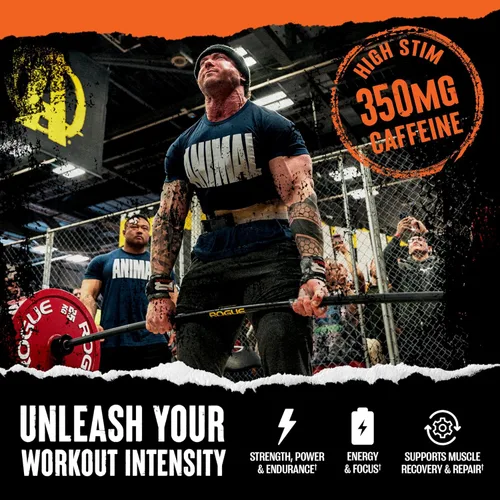 Miniatura 6 de Animal Fury - Suplemento en polvo antes del entrenamiento para energía y concentración, 0.18 onzas de BCAA y 350 mg de óxido nítrico de cafeína sin