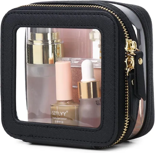 Miniatura 19 de Pinkmik Pequeña bolsa de maquillaje, mini estuche transparente para maquillaje y neceser con cremallera, organizador de bolsos para mujer