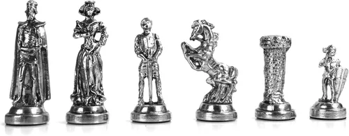 Miniatura 6 de Juego de ajedrez medieval de metal de cobre antiguo del ejército británico para adultos, piezas hechas a mano y diseño de mosaico, tablero